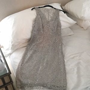 BCBG Max Azria silver lace dress. NWT.